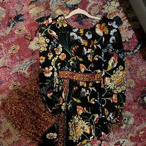 Anthropologie floral midi dress barely worn size 2